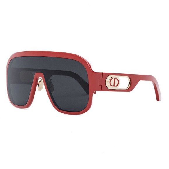 NEW AUTHENTIC DIORBOBBYSPORT M1U 35A0 RED GREY SHIELD WOMEN DIOR SUNGLASSES